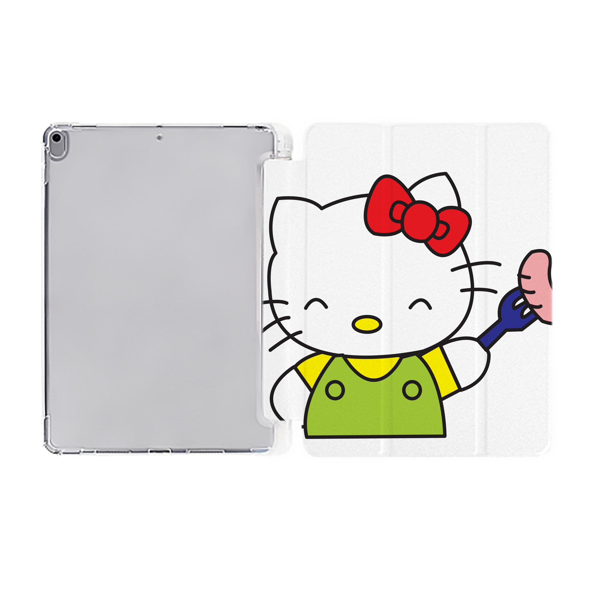 （画像用） Hello Kitty ハローキティ IPad ケース ペン収納付き 三つ折りスタンド PUレザー×シリコン 対応機種9.5/10.5/10.9インチ
